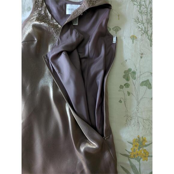 Davids bridal gold incandescent beaded midi - Picture 5 of 6